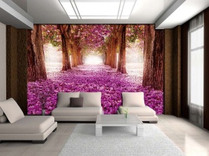 Poster de chemin au milieu des cerisiers en fleurs - 2378