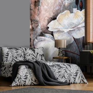 Poster floral tendre avec accents roses - 13528A