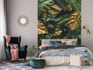 Poster floral tendre avec accents roses - 13803A
