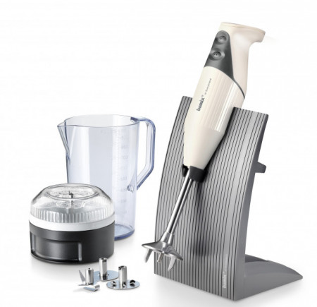BAMIX Swissline 200W, 2 Viteze, Reglare automata, 3 Lame, Vas 1 l, Procesor, Crema