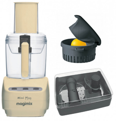 Robot multifunctional MAGIMIX Le Mini Plus, motor profesional cu 30 ani garantie, fabricat in Franta, razuire, framantare, feliere, maruntire, presa citrice, Crem