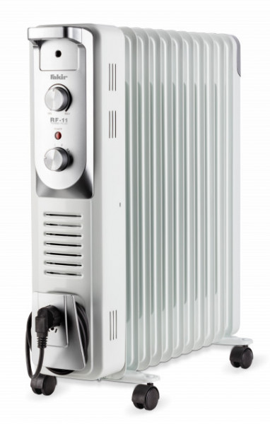 Calorifer electric Fakir RF-11 Turbo Plus, 2900 W, 11 elementi, 4 trepte de putere, Termostat de siguranta, Termostat reglabil, Ventilator, Suport uscare rufe, Gri