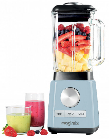 Power Blender MAGIMIX, 1300 W, 22,000 rpm, vas din sticlă 1,8 L, 3 ani garanție, bleu ciel