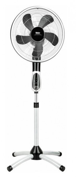 Ventilator cu picior Fakir Prestige VC Rotating 360, 55 W, 3 trepte de viteza, Functie oscilare la 360°, Timer, Telecomanda, Argintiu
