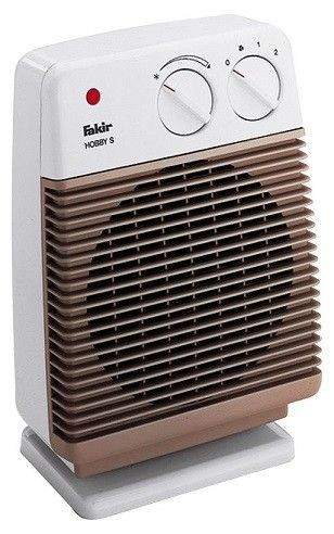 Aeroterma Fakir Hobby, 2000 W, 2 trepte de putere, Termostat reglabil, Carcasa izolata impotriva stropilor de apa, Protectie supra-incalzire, Alb/maro bahama