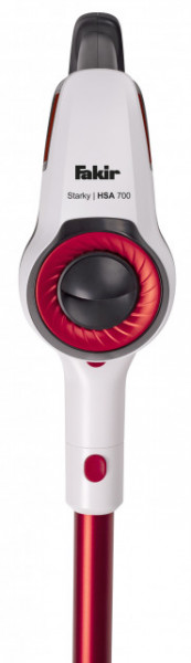 Aspirator cu acumulatori vertical si de mana Fakir Starky HSA 700, motor BLDC 380W, 24V, 35 min, filtru EPA, Gri/Alb/Rosu