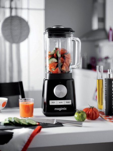 Power Blender MAGIMIX, 1300 W, 22,000 rpm, vas din sticlă 1,8 L, 3 ani garanție, negru