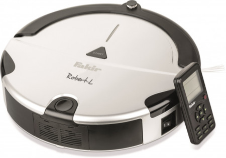 Robot de aspirare Fakir Robert L RS 701, 24W, Acumulatori Li-Ion 14.4V, 0.34 l, 2 trepte, 120 minute, Silver/Negru