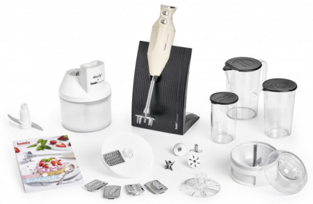 BAMIX Baking 200W, 4 lame, SliceSy, Procesor, Vas 1000ml, Vas 600ml, Vas 400ml, Stand Swissline