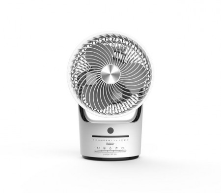 Ventilator de birou Fakir TVC 360, 450 m3/h, Oscilatie la 360°/90°, Silentios (55dBA), 3 trepte de viteza, 45 W, Alb/Negru