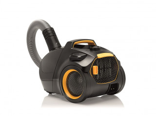 Aspirator cu sac Fakir AirWave TS2000, A+AA, Fabr. in Germania, Filtru HEPA, 500 W, 70dB, Tub telescopic, Sac 4.5 l, Galben/Negru