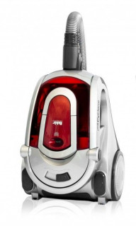 Aspirator fara sac Fakir Clyde, 1 l, Tub telescopic metalic, 750 W, Filtru EPA, Rosu/argintiu