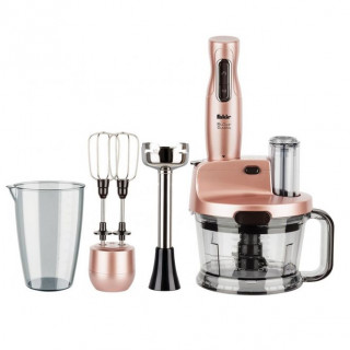 Mixer vertical Fakir Mr. Chef Quadro, 1000 W, Tocator 1,5l, Teluri inox, Tija cu 4 lame inox, Vas 900 ml, Roz - PRODUS NOU RESIGILAT