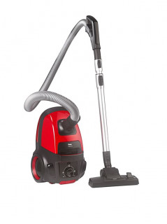 Aspirator cu sac Fakir AirWave TS2400, A+AA, Fabr. in Germania, Filtru ULPA anti-alergii, 500 W, 70dB, Sac 4.5 l, Perie parchet, Tub telescopic, Rosu/Negru