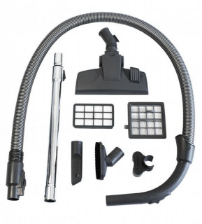 Aspirator fara sac Fakir Clyde, 1 l, Tub telescopic metalic, 750 W, Filtru EPA, Rosu/argintiu