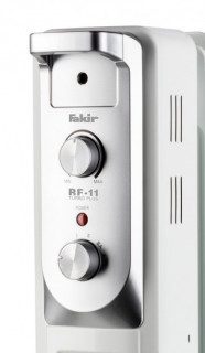 Calorifer electric Fakir RF-11 Turbo Plus, 2900 W, 11 elementi, 4 trepte de putere, Termostat de siguranta, Termostat reglabil, Ventilator, Suport uscare rufe, Gri