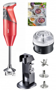 BAMIX Simply Healthy 200W, 2 Viteze, Reglare automata, 3 Lame, Procesor, Rosu