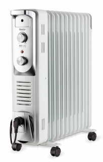 Calorifer electric Fakir RF-11 Turbo Plus, 2900 W, 11 elementi, 4 trepte de putere, Termostat de siguranta, Termostat reglabil, Ventilator, Suport uscare rufe, Gri