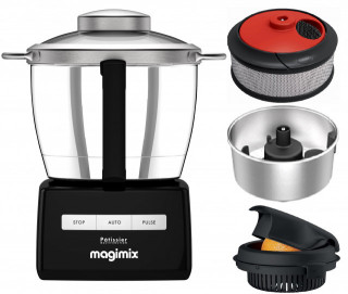 Robot multifunctional MAGIMIX Patissier Premium negru, motor profesional cu 30 ani garantie, fabricat in Franta, 1500W, 4 boluri (max 4.9 L)