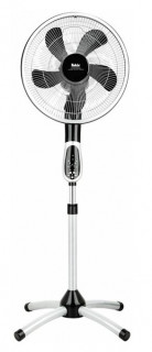 Ventilator cu picior Fakir Prestige VC Rotating 360, 55 W, 3 trepte de viteza, Functie oscilare la 360°, Timer, Telecomanda, Argintiu