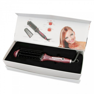 Perie pentru indreptat parul Fakir IllusION Effect, 50 W, Ceramica, Ionizare, 4 trepte de temperatura, 220 °C, Violet