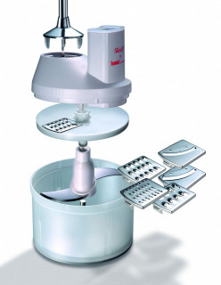 BAMIX Baking 200W, 4 lame, SliceSy, Procesor, Vas 1000ml, Vas 600ml, Vas 400ml, Stand Swissline