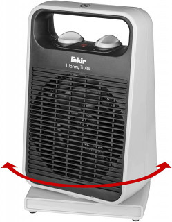 Aeroterma Fakir Warmy Twist, 2000 W, 2 trepte de putere, Termostat, Oscilare la 75°, Protectie la supraincalzire, Alb/Negru