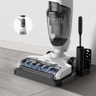 Aspirator cu spalare Fakir Starky WDA 700 (Mop+Aspirator), Acumulatori 22.2V Li-Ion, 25 min autonomie, Perie electrica/mop, Auto-curatare, Alb, PRODUS RESIGILAT