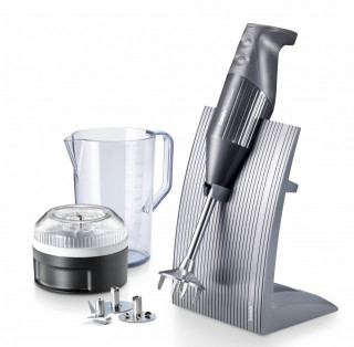 BAMIX Swissline 200W, 2 Viteze, Reglare automata, 3 Lame, Vas 1 l, Procesor, Antracit