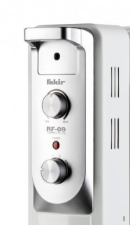 Calorifer electric Fakir RF-09 Turbo Plus, 2400 W, 9 elementi, 4 trepte de putere, Termostat de siguranta, Termostat reglabil, Ventilator, Suport uscare rufe, Gri