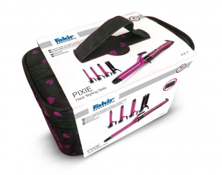 Ondulator Fakir Pixie, Turmalin/ceramica, 5 accesorii, 200°C, 19-25mm, 62 W, Placi creponare, Violet