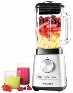 Power Blender MAGIMIX, 1300 W, 22,000 rpm, vas din sticlă 1,8 L, 3 ani garanție, crom mat