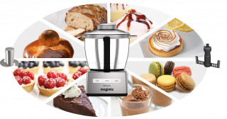 Robot multifunctional MAGIMIX Patissier Premium negru, motor profesional cu 30 ani garantie, fabricat in Franta, 1500W, 4 boluri (max 4.9 L)