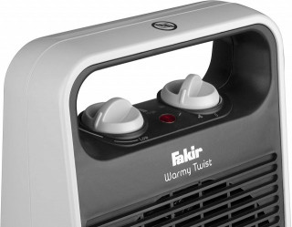 Aeroterma Fakir Warmy Twist, 2000 W, 2 trepte de putere, Termostat, Oscilare la 75°, Protectie la supraincalzire, Alb/Negru