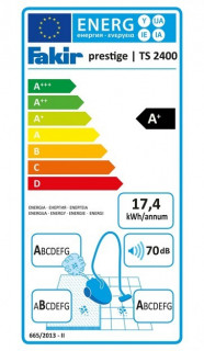 Aspirator cu sac Fakir AirWave TS2400, A+AA, Fabr. in Germania, Filtru ULPA anti-alergii, 500 W, 70dB, Sac 4.5 l, Perie parchet, Tub telescopic, Rosu/Negru