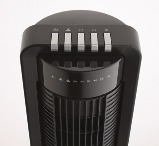 Ventilator Turn Fakir Prestige TV 18, 3 trepte viteza, 3 moduri de functionare, 40W, Functie oscilatie, Timer, Telecomanda, Negru