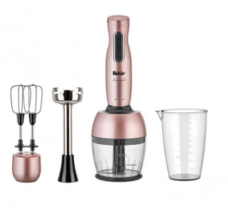 Mixer vertical Fakir Lucca Q, 1000 W, Tocator 1,5l, Teluri inox, Tija cu 4 lame inox, Vas 900 ml, Roz