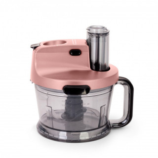 Mixer vertical Fakir Mr. Chef Quadro, 1000 W, Tocator 1,5l, Teluri inox, Tija cu 4 lame inox, Vas 900 ml, Roz