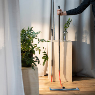 Mop flexibil cu maner telescopic Nordic Stream, Inox, Laveta extra-absorbanta microfibra, 90-160-200 cm