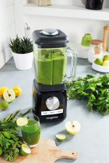 Power Blender MAGIMIX, 1300 W, 22,000 rpm, vas din sticlă 1,8 L, 3 ani garanție, negru