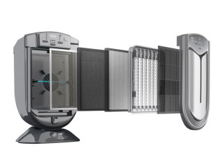Purificator aer si ionizator Fakir Vigor Plus UV-C, 5 trepte de filtrare, incl. Fotocatalitic TiO2, UV-C si HEPA, 70 mp, 80W,Gri