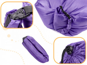 Saltea Auto Gonflabila "Lazy Bag" tip sezlong, 230 x 70cm, culoare Violet, pentru camping, plaja sau piscina