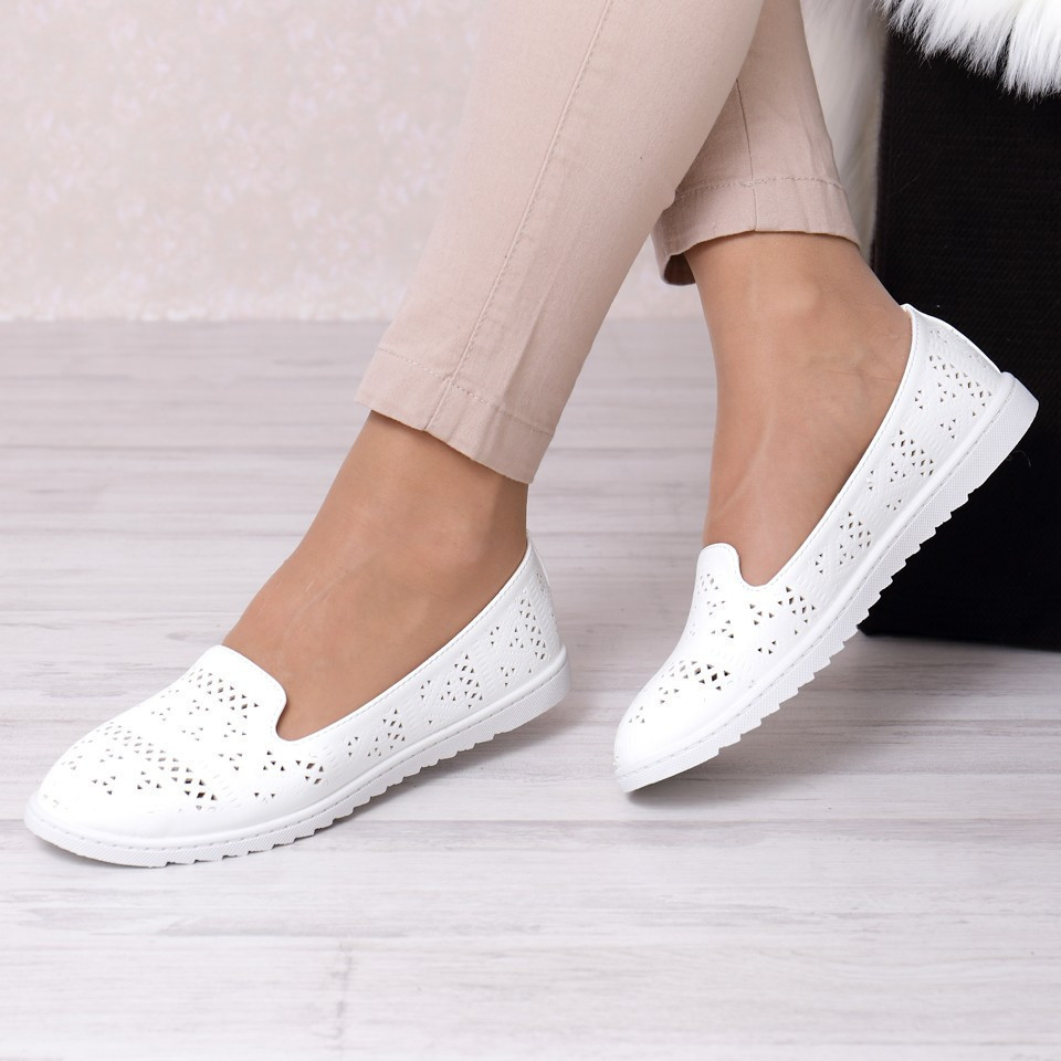 Pantofi casual dama bera white