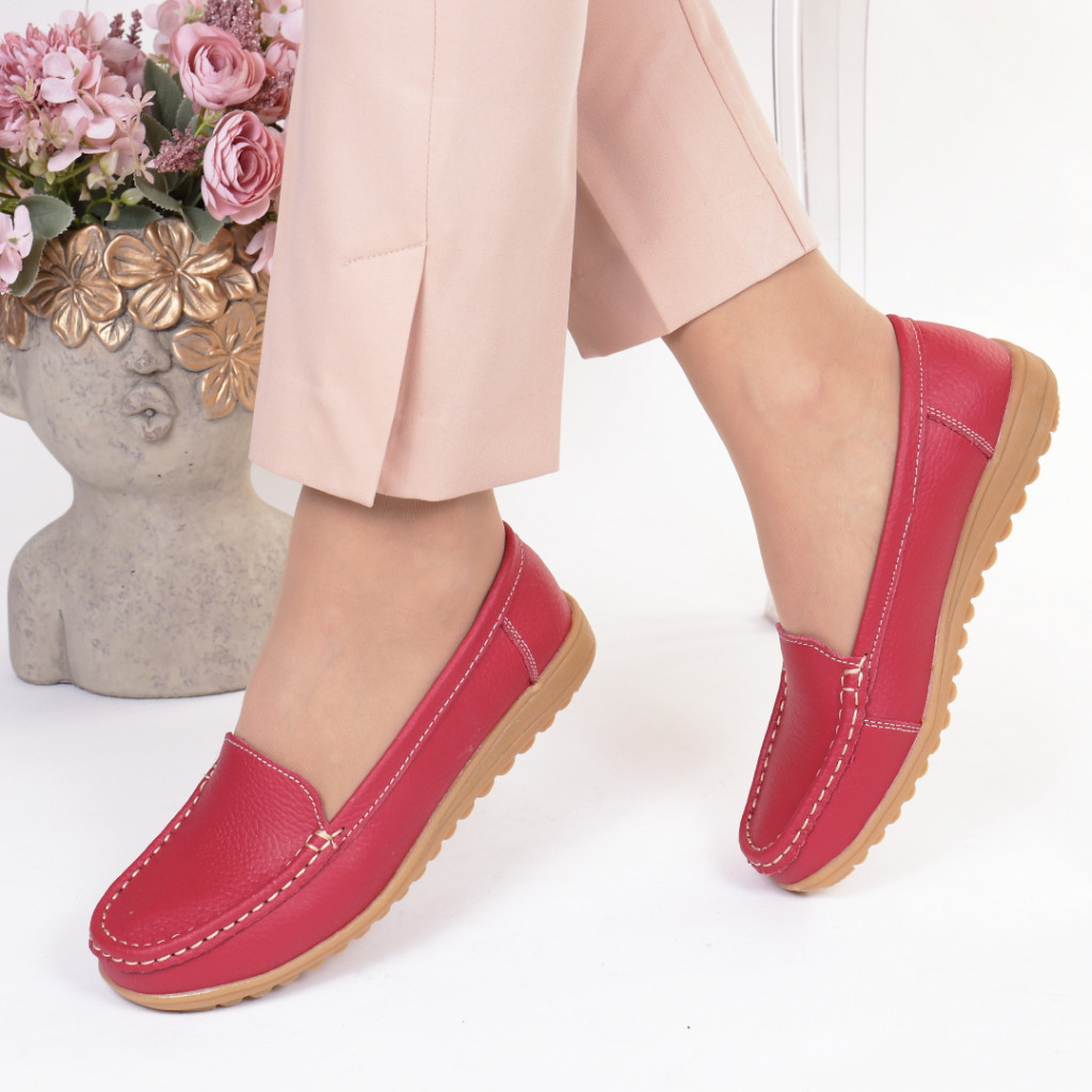Pantofi rosi piele naturala dariana