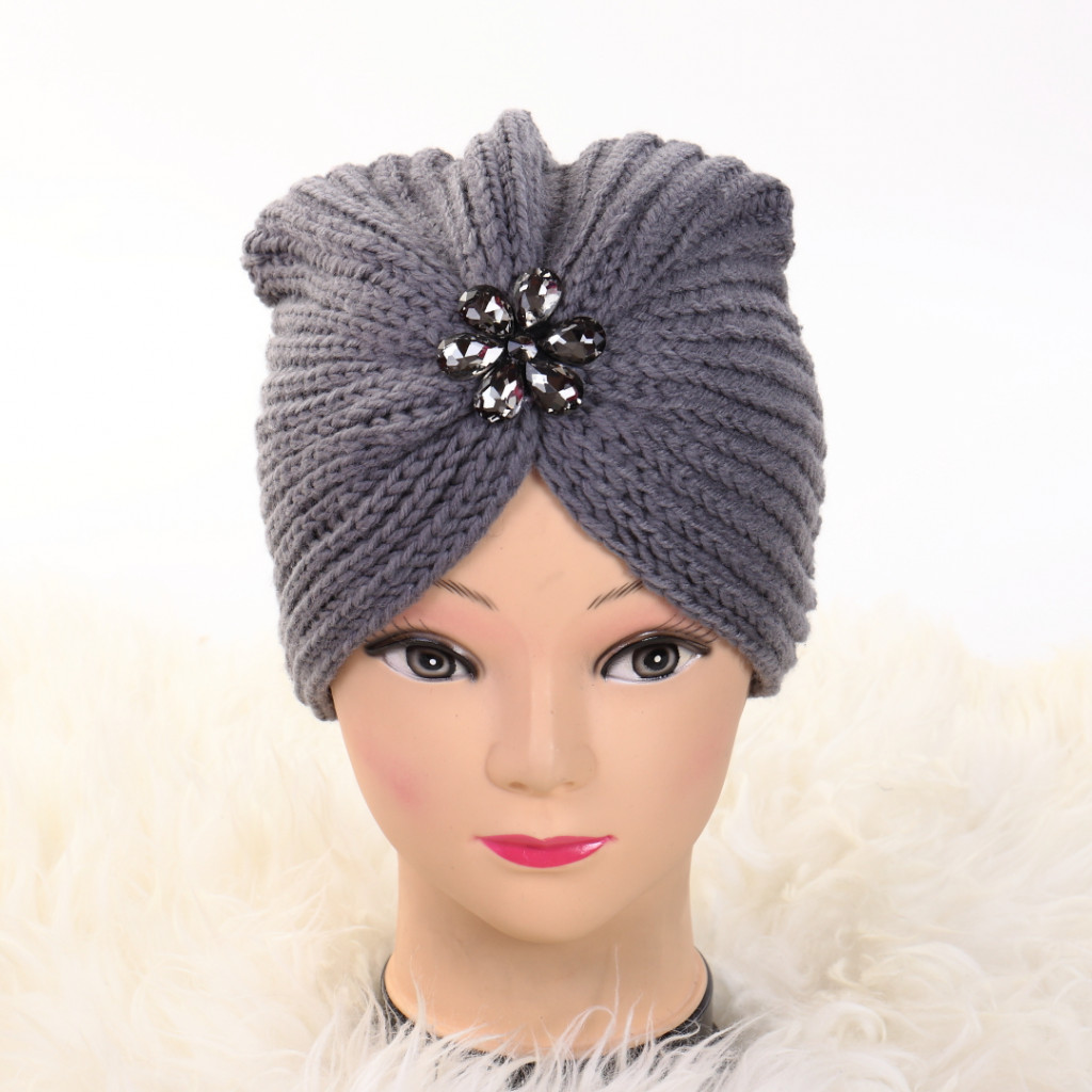 Turban cu model gri Lien