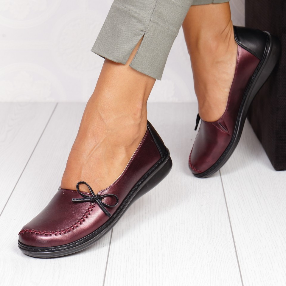 Pantofi eugenia bordo