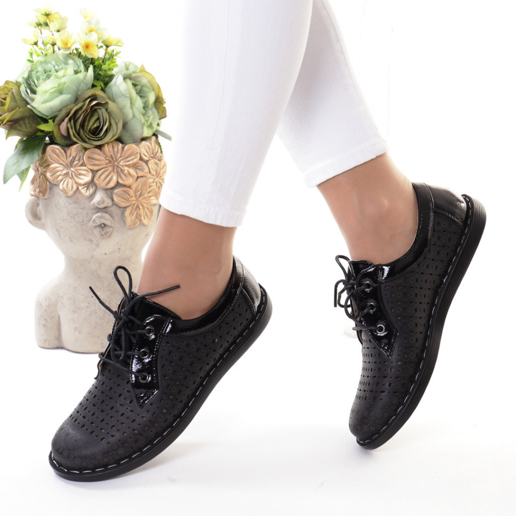 Pantofi negri piele ecologica bodia