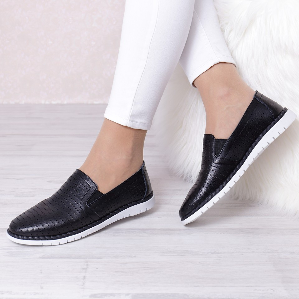 Pantofi piele naturala lea black