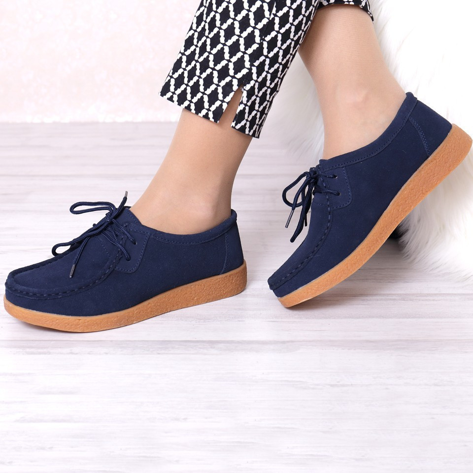 Pantofi piele naturala lumia blue