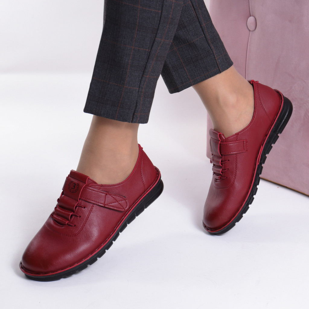 Pantofi rosi piele ecologica Diomia